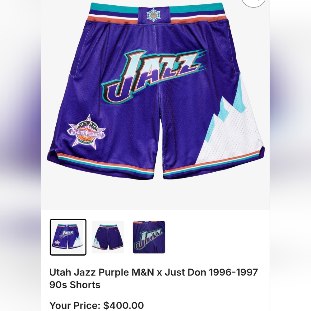Mitchell And Ness X Just Don Utah Jazz '96-'97 All Star Weekend Shorts MSRP $400